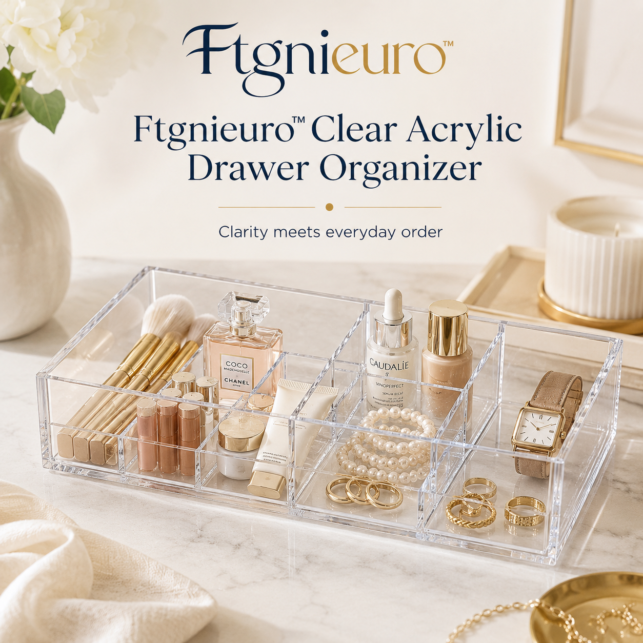 Ftgnieuro™ Clear Acrylic Drawer Organizer