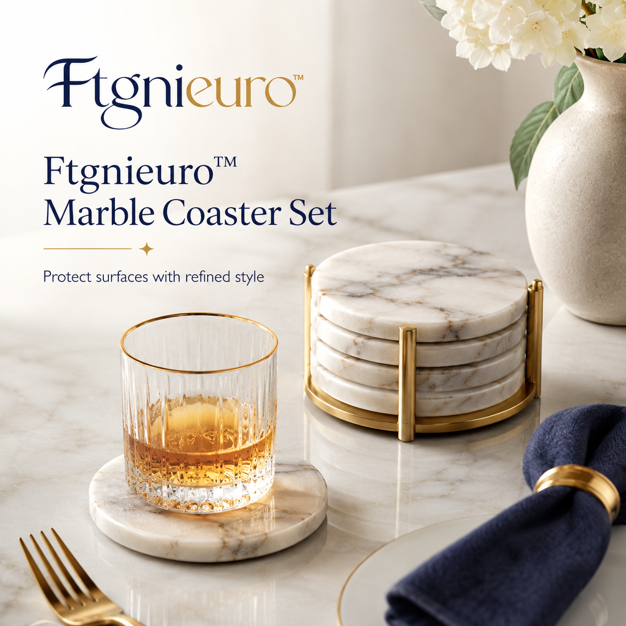 Ftgnieuro™ Marble Coaster Set
